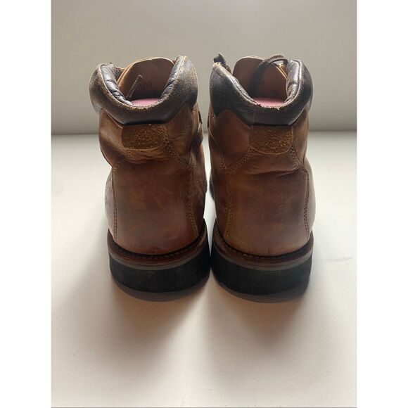 Trask Leather Boots Brown Vibram Sole Rugged Workwear Lace Up Men 9.5 main image 5